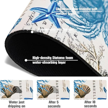 Sink Faucet Absorbing Mat, 2 Pack Drying Mat Around Faucet Sink Splash Guard