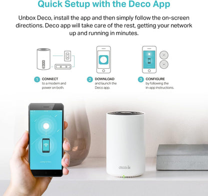 TP-Link Deco XE75 AXE5400 Tri-Band WiFi 6E Mesh System - Covers up to 2900 Sq.Ft, Replaces WiFi Router and Extender, AI-Driven Mesh, New 6GHz Band, 1-Pack