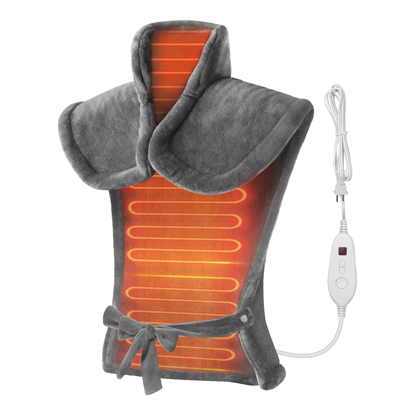 Snailax Heating Pad for Back Pain Relief, Christmas Gifts, Large Heating Pad for Neck Shoulder Back, Neck Warmer Weighted Wearable Back Heated Pad, Auto Shut Off, (Grey)