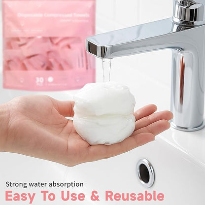 Disposable Compressed Face Towels, Ultra Soft Large Size Compressed Towel
