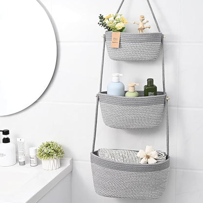 Hanging Storage Baskets, Over the Door Basket, Cotton Wall Baskets Storage