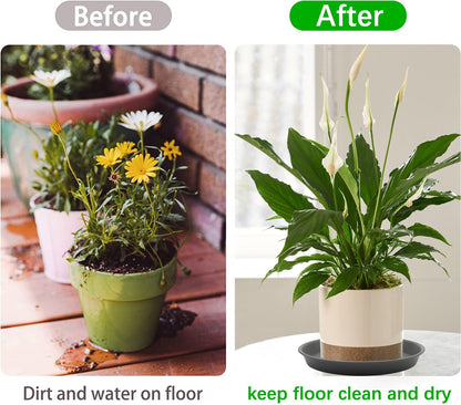 TITE Plant Saucer Heavy Large Planter Durable Thicker Plastic Plant Trays for Indoors and Outdoor,Plant Saucer Drip Trays (Grey, 12 inch)