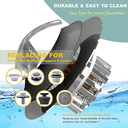 Kitchen Sink Drain Strainer 3 in 1, 304 Stainless Steel Pop Up Sink Stopper