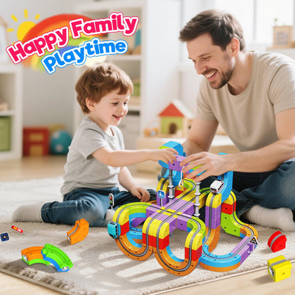 Goody King Electric Train Set for Kids, 3D Stem Electric Train Set with Train and Traffic Signs, 3D Racing Track Sets for Kids, 3+ Years Old Boys & Girls Birthday