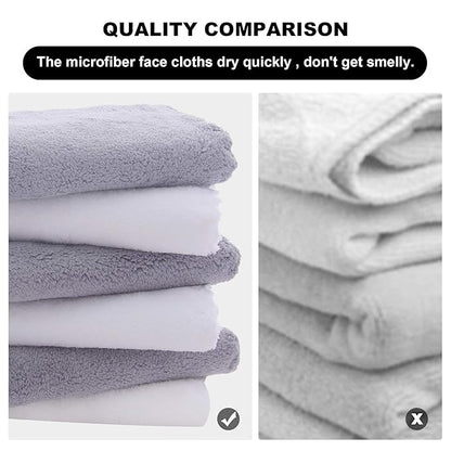 MOONQUEEN Microfiber Facial Cloths Fast Drying Washcloth 12 Pack