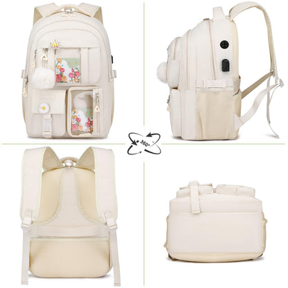 kadilong 17.3 Inch School Backpack for Teen Girls,Cute Backpacks for Women Aesthetic Bookbag Laptop Bag Back Pack for Middle School