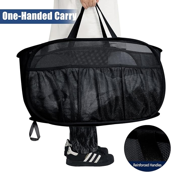 2 Pack Collapsible Laundry Baskets, Upgrade Pop Up Laundry Hamper