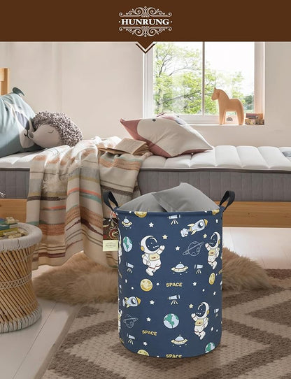 HUNRUNG Laundry Hamper, Large Canvas Fabric Lightweight Storage Basket Toy