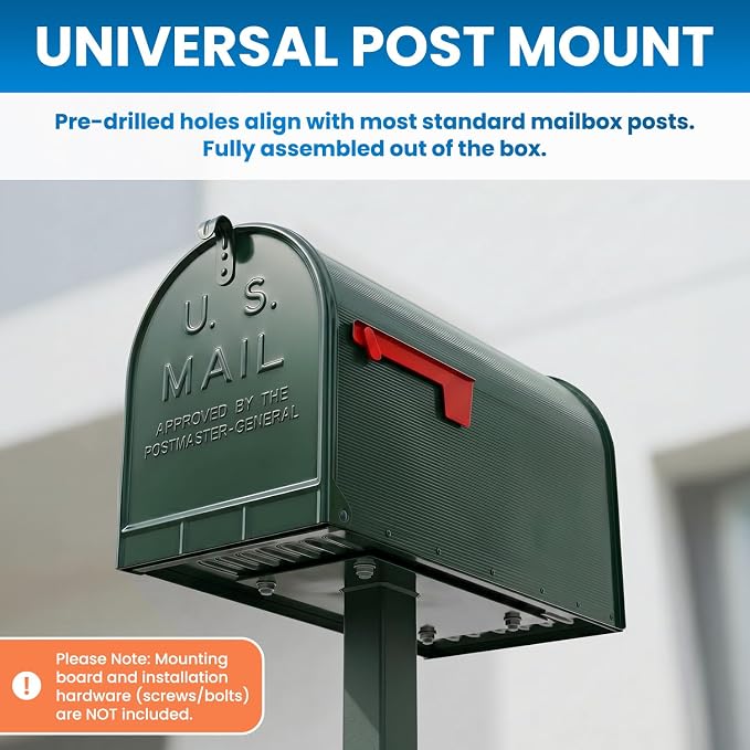 Plexon Jumbo Size Rural Mailbox, 3175 cu-in Capacity, Galvanized Steel, Powder-Coated, 15 in. H x 11.69 in. W x 24.82 in. L, Green, Extra Large