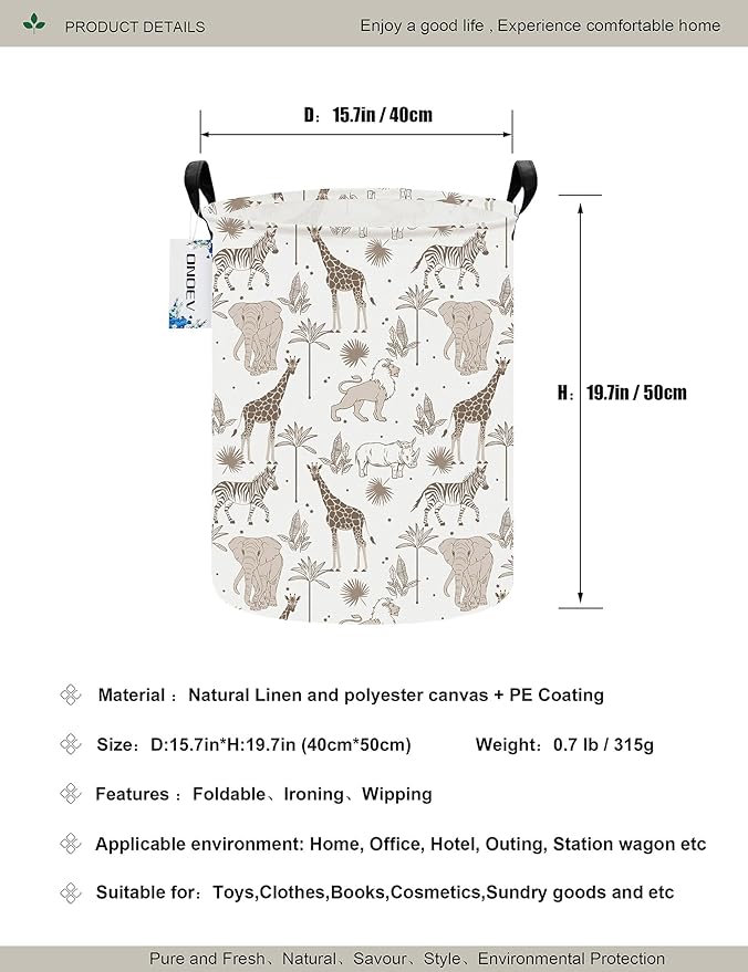 Round waterproof laundry basket, foldable storage basket, laundry Hampers