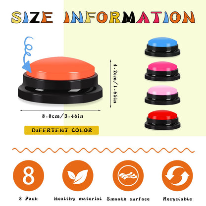 10 Pcs Recordable Answer Buzzers Button Answer Buzzers Game Show Buzzer Recordable Button Perfect for Classroom Team Trivia Games
