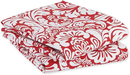 DII Cotton Dish Towel Set Damask Print, Tango Red