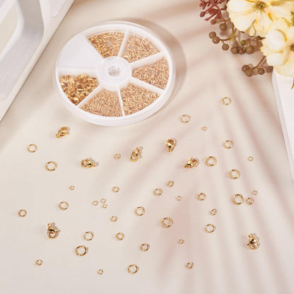 DIY Jewelry Making Kits Craftdady 25pcs 18K Gold Plated Stainless Steel Lobster Claw Clasps 658pcs 3mm 4mm 5mm 6mm 7mm Brass Open Jump Rings for DIY Bracelet Necklace Jewelry Making