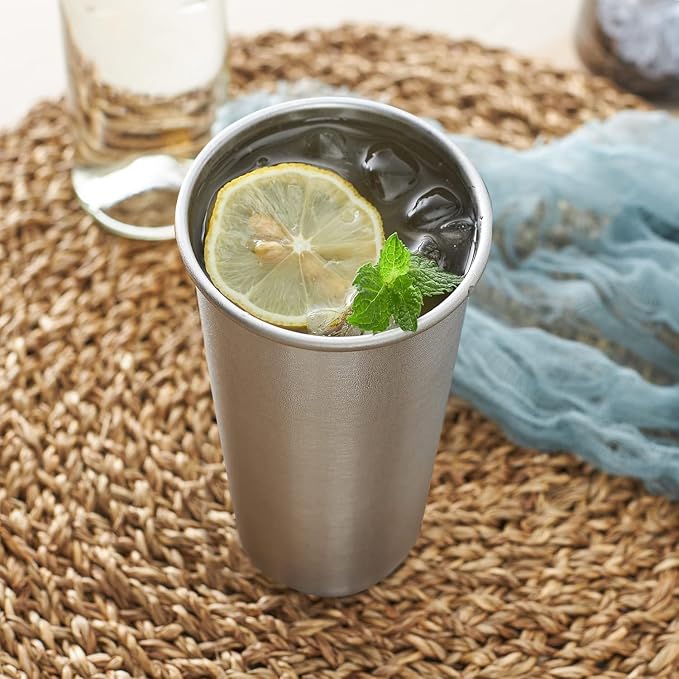 12 Pack 24oz Stainless Steel Pint Cup,Healthy Unbreakable and Stackable,Metal Drinking Glasses