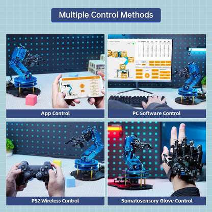 Robotic Arm for Arduino AI Vision Voice Interaction 6DOF Serial Bus Servo Smart Robot Arm, STEM Project Educational Robot & Engineering Kits, Science/Coding/Programming Set, LeArm AI Intermediate Kit