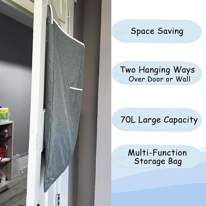 XL Hanging Laundry Hamper, Over the Door Laundry Hamper and Baskets, Wide