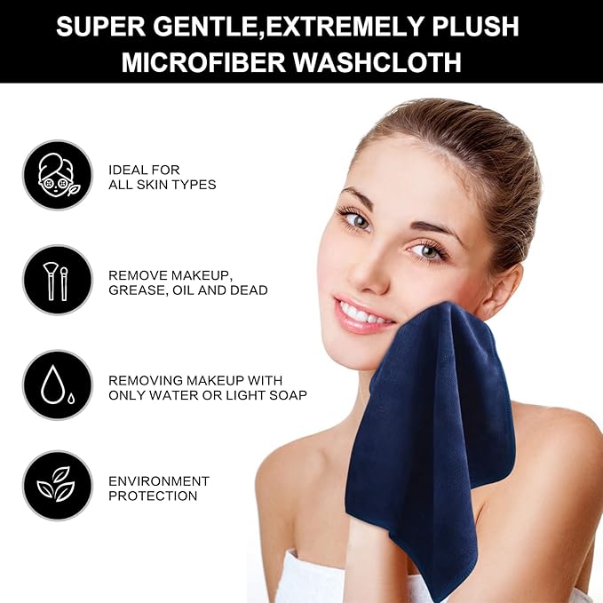 SINLAND Microfiber Facial Cloths Fast Drying Washcloth 12inch x 12inch