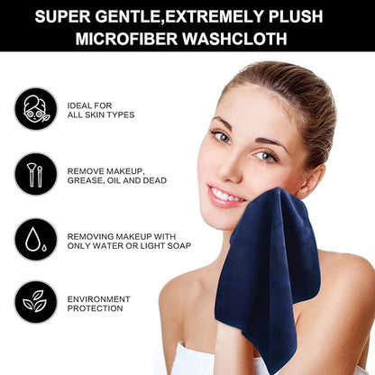 SINLAND Microfiber Facial Cloths Fast Drying Washcloth 12inch x 12inch