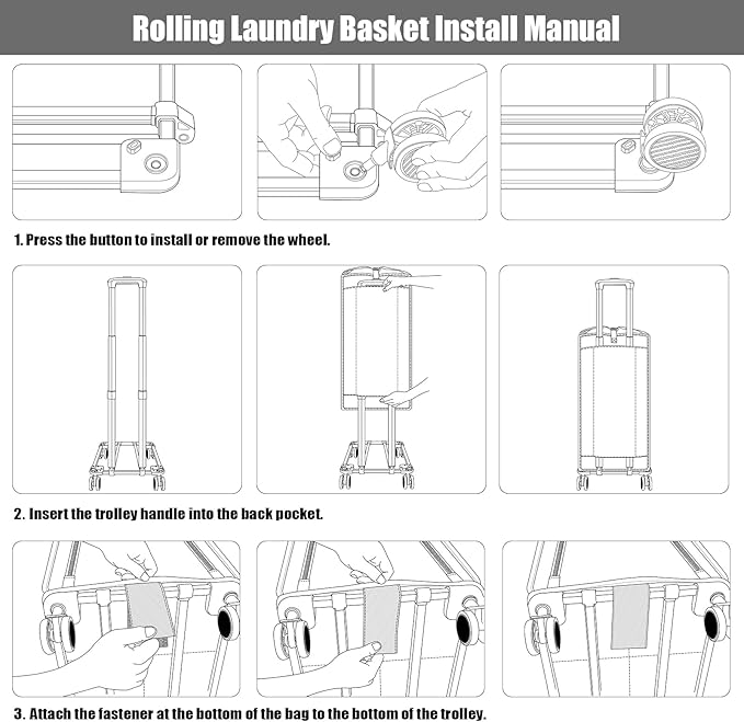 Bukere Rolling Laundry Hamper