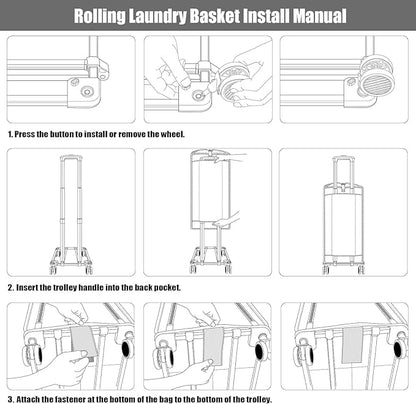 Bukere Extra Large Rolling Laundry Basket
