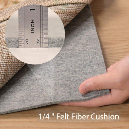 QJHOMO Non Slip Rug Pad 2x3 Feet Carpet Padding, Under Rug Padding Cushioned for Hardwood Floors, Thick Felt Cushion Carpet Pads for Area Rugs Non Skid Backing Runner Rug Mat