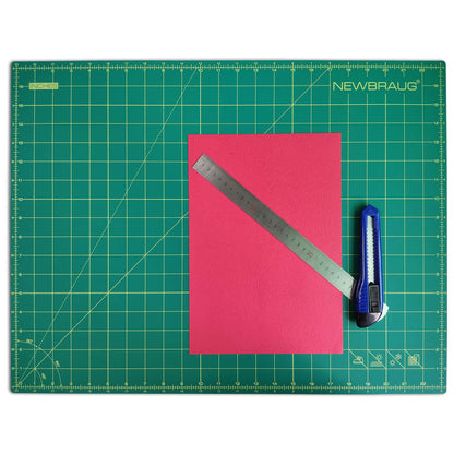 NEWBRAUG 18'' × 24'' Perfect Self Healing Cutting Mat, Non-Slip Gridded Rotary Cutting Board, Necessary for Quilting, Sewing, Craft, Fabric & Scrapbooking(Green/Black)…