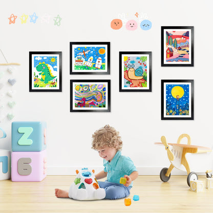 (2-Pack) Kids Art Frames Changeable, 8.5x11 Front Opening Kids Artwork Frames for Wall, Black Artwork Display Holds 150 Pcs for 3D Picture, Art Crafts, Hanging Wall Decor