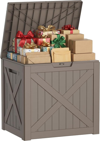 40 Gallon Package Delivery Boxes for Outside, Resin storage box with an X-shaped design, Storage Cabinet for Parcel Shipping & Storage