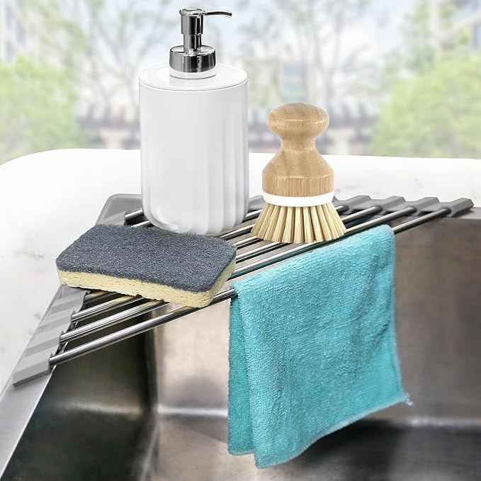 Corner Sink Caddy Triangle Dish Drying Rack