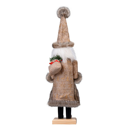 ArlinaL Santa Christmas Nutcracker Figures Decor 15 Inch, Wooden Xmas Nutcracker Santa Nutcracker Ornaments, Festive Christmas Decorations for Shelves and Tables