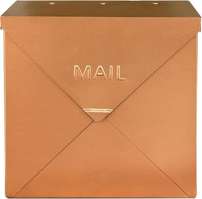 NACH Mailboxes for Outside Wall Mount, 10 x 10 x 4 inch Antique Copper Mail Boxes for House Outside, Waterproof Mailboxes for Outside - Chicago Style Mail Box
