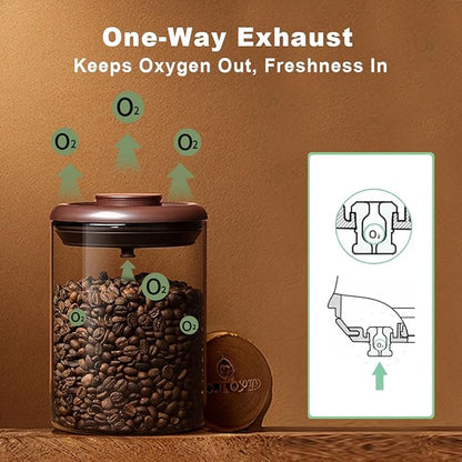 Ankou Glass Coffee Canister 900ml x 2 Jar, Airtight Food Storage Container