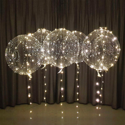 Lightsfever 8pc LED Light up Party Balloons with Batteries, Warm White Lights with Clear Bobo Balloons for Helium or Air, Home Decor Wedding Birthday