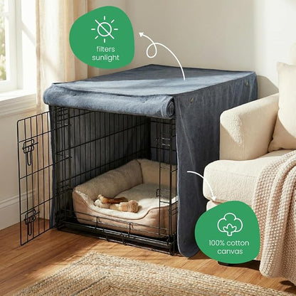 Molly Mutt Dragonstone Dog Crate Cover, GOTS-Certified 100% Organic Cotton Canvas Cover for Dog or Puppy Kennel and Cage, Washable, Free of Harmful Chemicals, XX-Large, Fits 48"x30"x33" Crate
