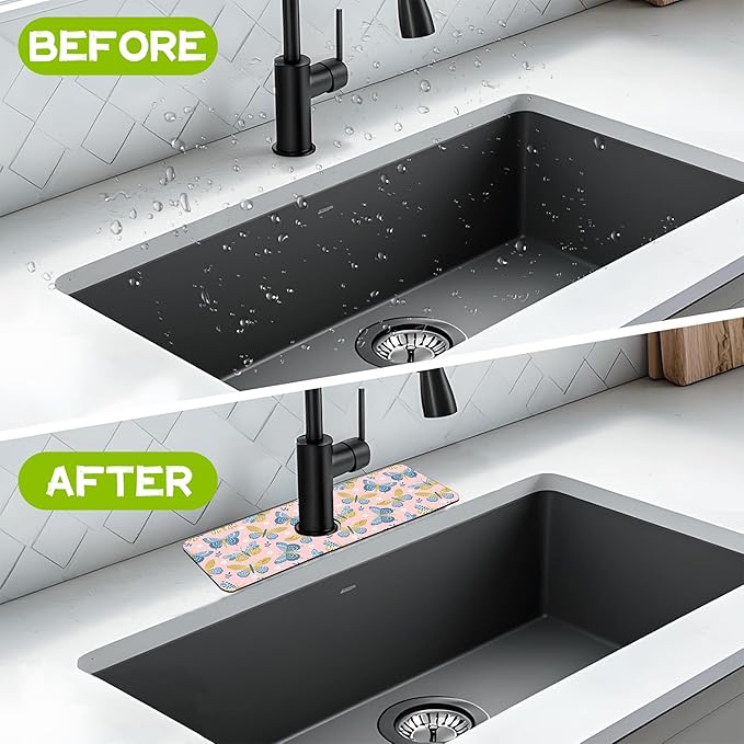 Kitchen Sink Splash Guard Faucet Mat Super Absorbent Fast Drying Mat Guard