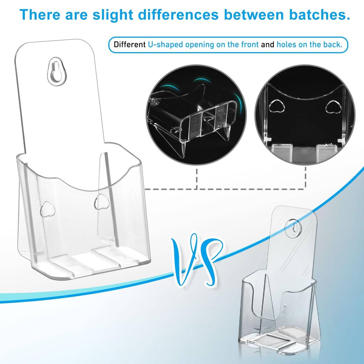xydstay Brochure Holder 4x9 Inches Slant Back Design, Clear Display Stand, Plastic Table Stand Sign Holder,Pamphlet Holder Flyer Holder, Acrylic Display Stand, Acrylic Table Signs Plastic Paper Holder for Office, Home, Store, 4 Pack