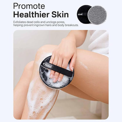Yiclick Exfoliating Body Scrubber (2 Pack), Body Exfoliator Scrubber, Exfoliating Sponge for Shower Bath, Shower Loofah Luffa Lufa with Handle, Dead Skin Exfoliator for Body Scrub, Men Women