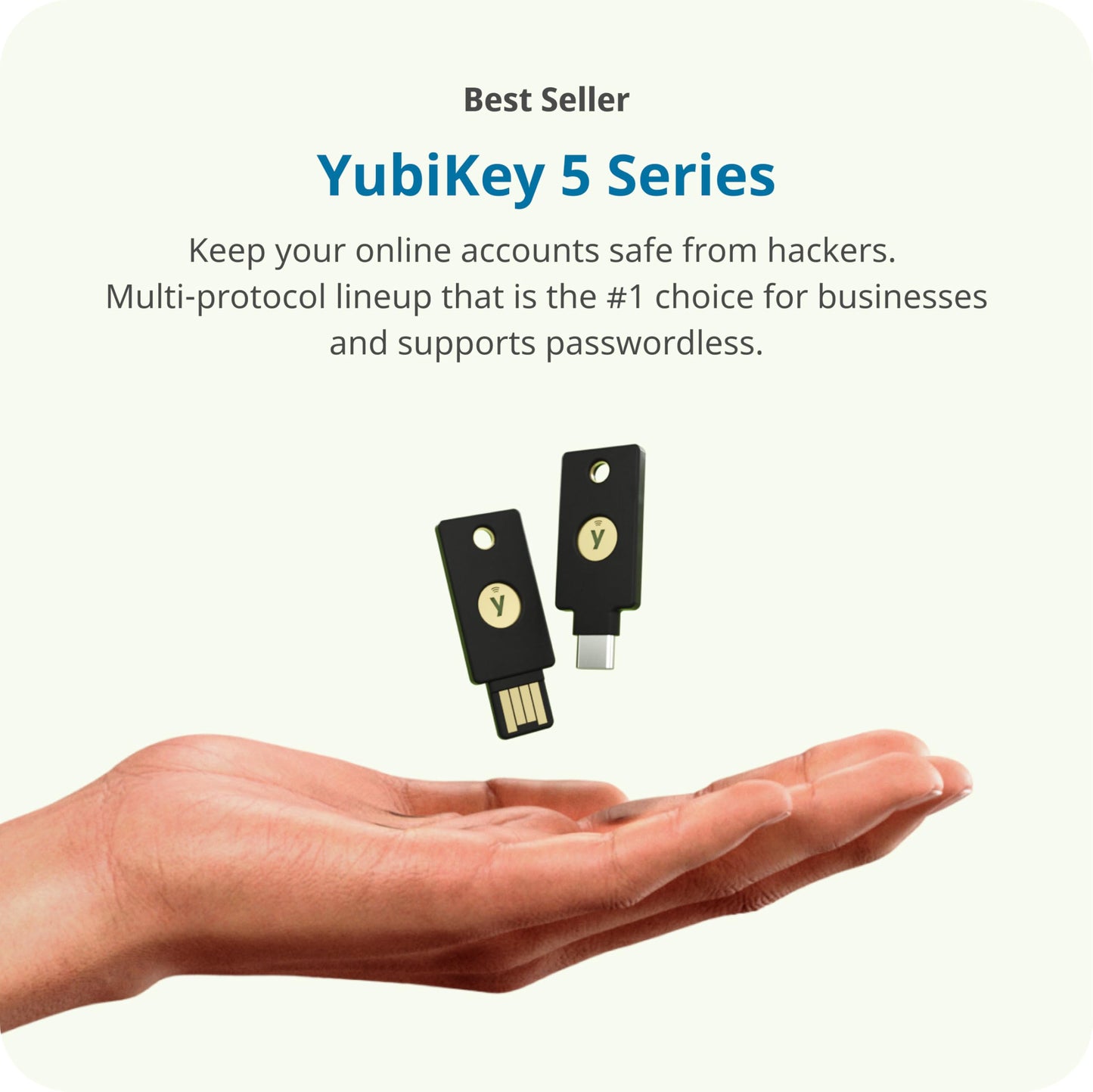 Yubico - YubiKey 5 NFC - Two-Factor authentication (2FA) Security Key, Connect via USB-A or NFC, FIDO Certified - Protect Your Online Accounts