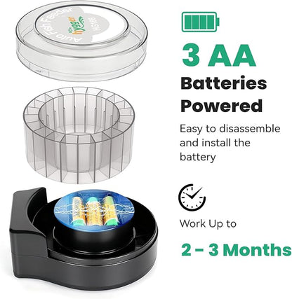 hygger Automatic Fish Feeder for Aquarium: Auto Fish Food Dispenser with LED Display & Timer, Aquarium Vacation Feeder with 3 AA Batteries for Betta Turtle Goldfish