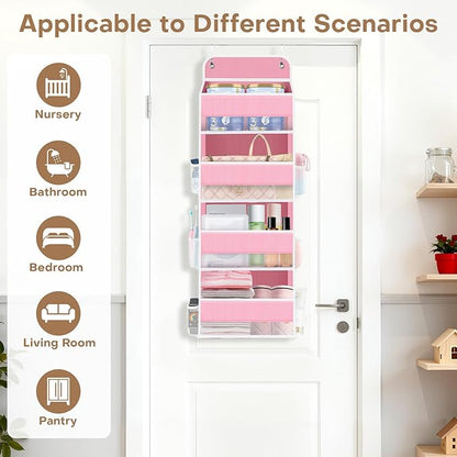 SpaceWhisper Over the Door Organizer, 4 Large Pocket Hanging Storage Organizer