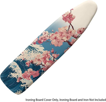 Cherry Blossom Ironing Board Cover and Pad, Stretch Standard Size 16x55 inch