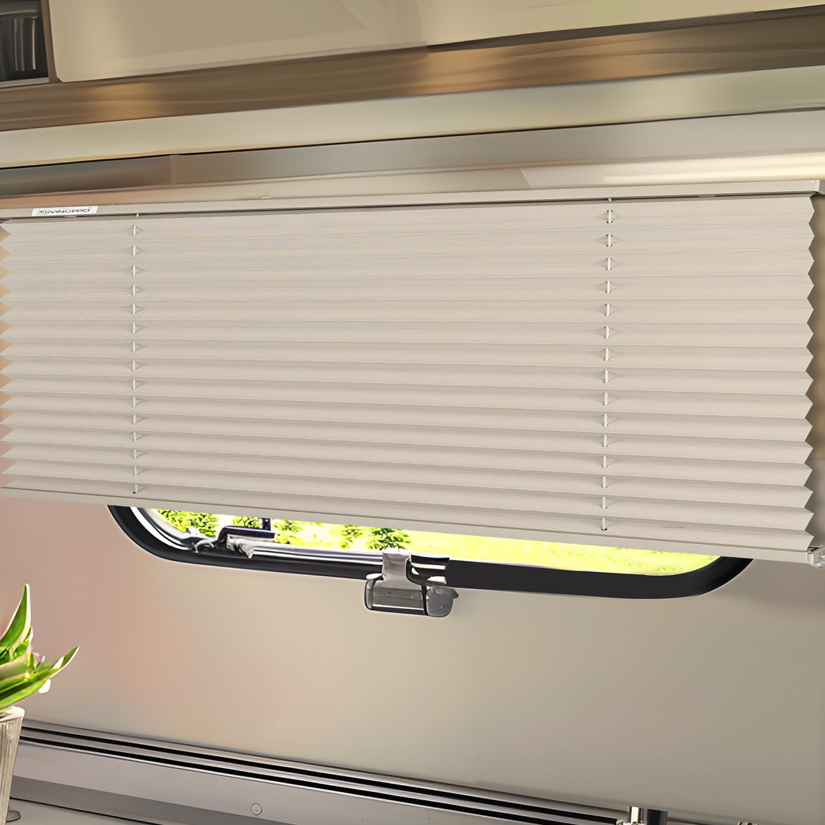 RVINGPRO RV Blinds for Camper Windows, Grey Polyester, 50inW x 24inH, Model 969b51af-cdf3-4851-b094-3a675f966