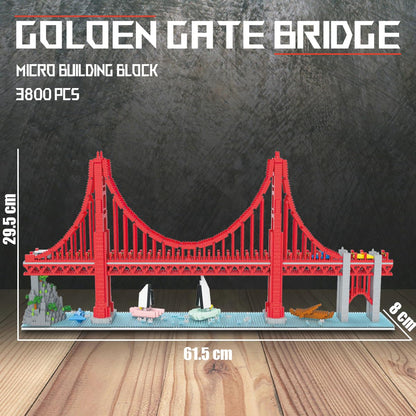 HONLANCH Golden Gate Bridge Micro Building Blocks Set （3800 Pieces）,Landmark Architecture Gift for Adult and Kid