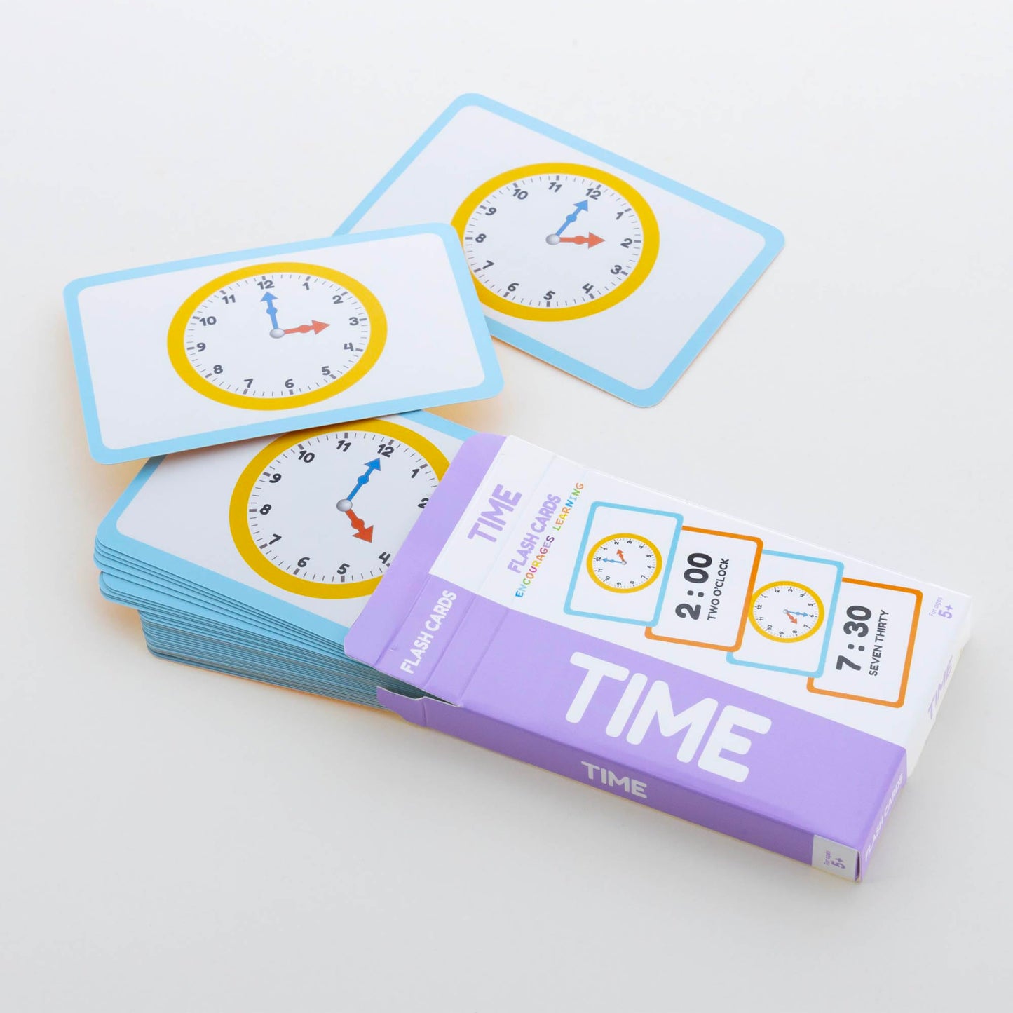 BAZIC Products Telling Time Flash Cards Learn to Read Time, Read Clocks Numerals & Analog, Interactive Learning Flashcards Kindergarten School Home (36/Pack), 72-Pack