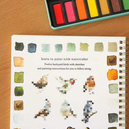 Puasyto Watercolor Workbook for Adults & Beginners: 12-Color Set with Brush (starfish-a1)