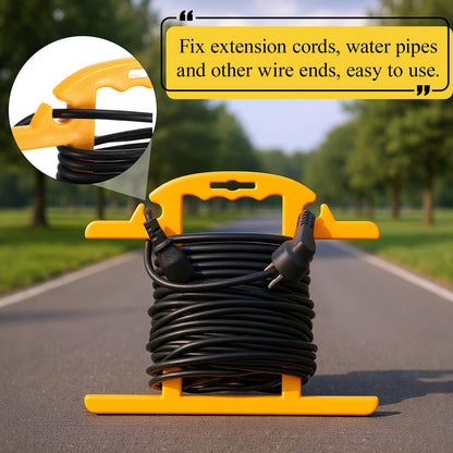 Ripeng 1 Pcs Heavy Duty Extension Cord and Hose Reel with Carrying Handle, Durable ABS H-shape Design Fits 100ft Cord Cable or Water Hose, 50ft Soaker Tube Management (Yellow)
