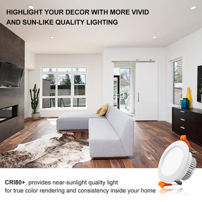 YGS-Tech Smart 3 Inch LED Recessed Lighting RGB WiFi Downlight, 5W Compatible with Alexa and Google Home, Dimmable RGB & CCT 2700-6500K Color Changing, 120V Ceiling Light with LED Driver (4 Pack)