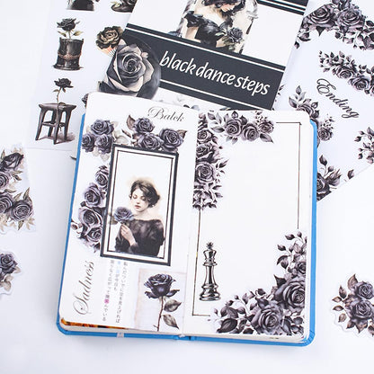 Dwpetzo Scrapbook Stickers for Journaling Adults, Pre-Cut Transparent Stickers, Scrapbooking Materials, Waterproof Sticker Book for Junk Journals, Scrapbook Supplies