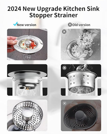 3 in 1 Kitchen Sink Drain Strainer Anti-Clogging Kitchen Sink Drain Stopper