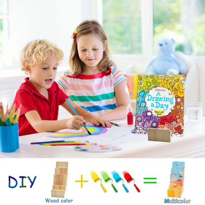 Monciysn 2 Pack 4 Tier Wood Brochure Display Stand, Flyer Display Holder Pamphlet Postcard Magazine Organizer Countertop Display Stand